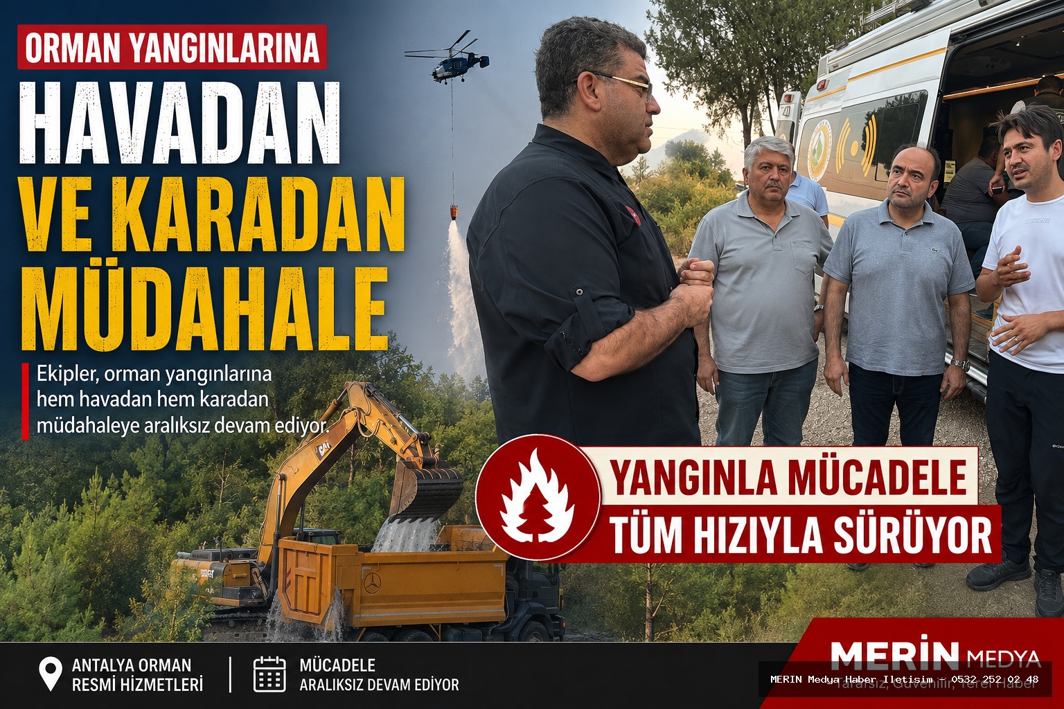 Seydikemer ve Kaş’ta Yangınla Mücadele Devam Ediyor