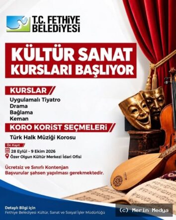 Fethiye Belediyesi’nden Ücretsiz Kültür Sanat Kursları