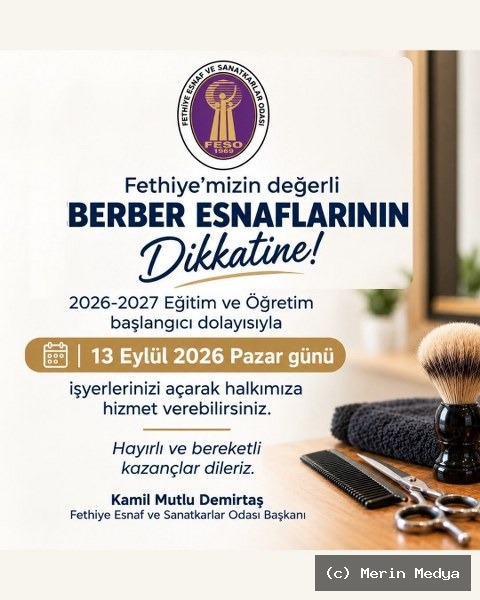 Fethiye’de Berberler Pazar Günü Okul Tıraşı İçin Mesaide